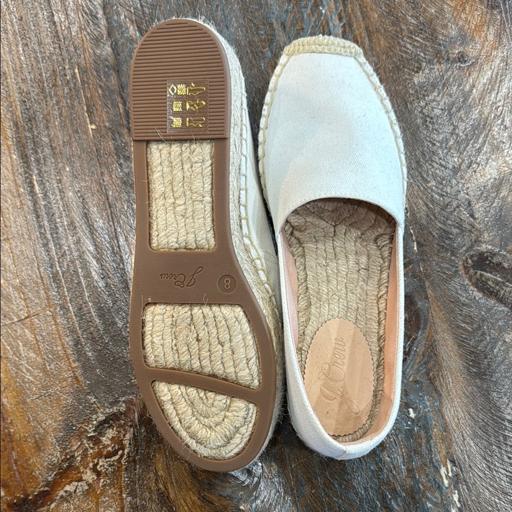 J. Crew White and Tan Espadrilles with Slip-On Design - Picture 4 of 4